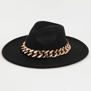 Black hat with gold buckle